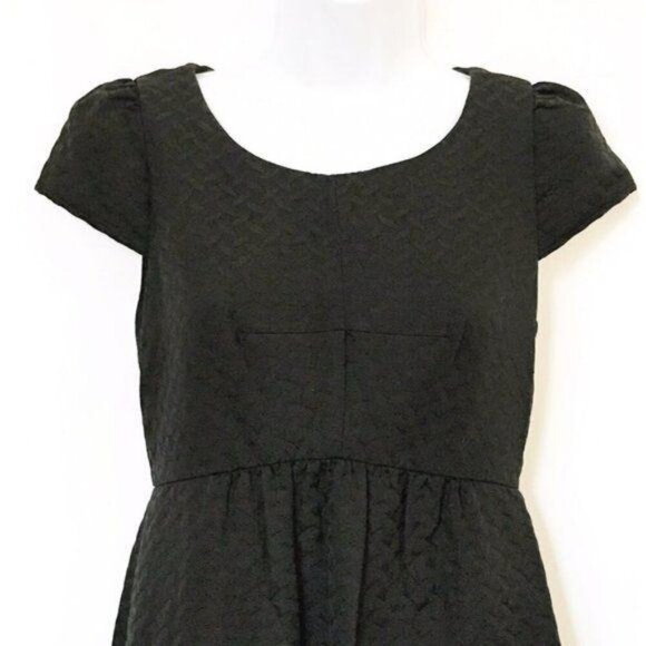 Anthro HD in Paris blk textured Empress dress, Siz - Picture 3 of 8